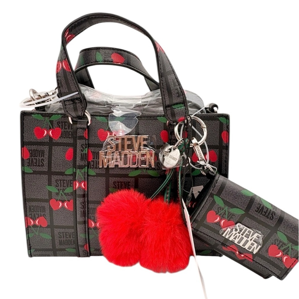 NWT Steve Madden BJUNE BLIVIONIA Cherry Print Tote Bag Matching Wallet